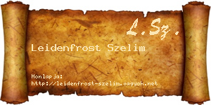 Leidenfrost Szelim névjegykártya